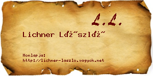 Lichner László névjegykártya